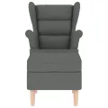Fauteuil avec repose-pied Gris foncé Tissu