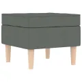 Fauteuil avec repose-pied Gris foncé Tissu