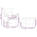 Fauteuil avec repose-pied Gris foncé Tissu