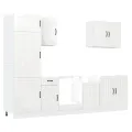 Ensemble d'armoires cuisine 7pcs Kalmar blanc bois d'ingénierie