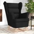 Chaise à bascule noir 74x90x102 cm tissu