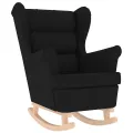 Chaise à bascule noir 74x90x102 cm tissu
