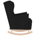 Chaise à bascule noir 74x90x102 cm tissu