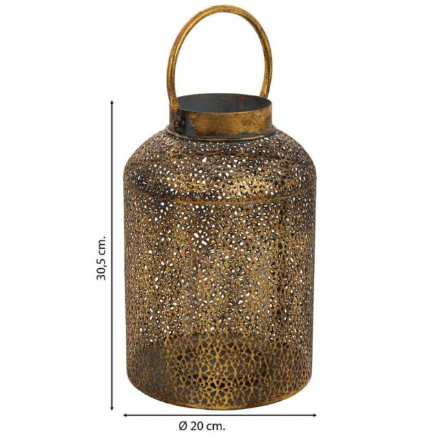 Portacandele Alexandra House Living Oro Vetro Ferro 20 x 30 x 20 cm