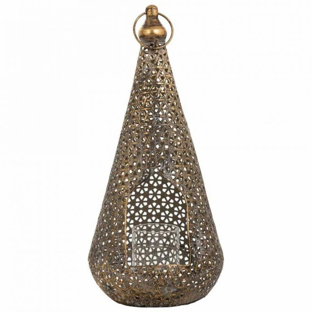 Kaarshouder Alexandra House Living Goud Glas Ijzer 19 x 43 x 19 cm