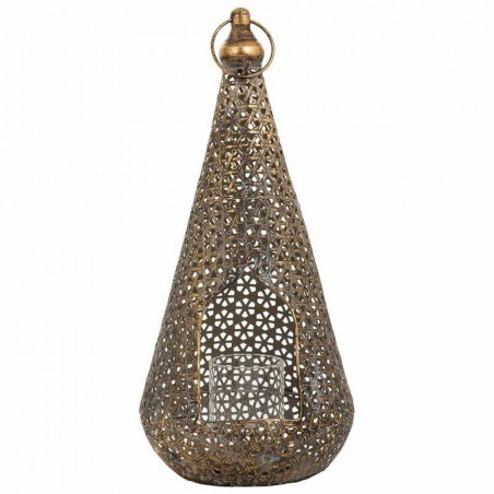 Portavelas Alexandra House Living Oro Vidrio Hierro 19 x 43 x 19 cm