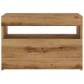 Meuble TV avec lumières LED chêne artisanal bois d'ingénierie