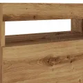 Meuble TV avec lumières LED chêne artisanal bois d'ingénierie