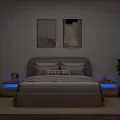  Table de chevet avec lumières LED chêne artisanal 60x35x40 cm