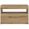 Table de chevet avec lumières LED chêne artisanal 60x35x40 cm