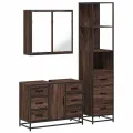 Ensemble de meubles de salle de bain 3 pcs Chêne marron