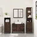 Ensemble de meubles de salle de bain 3 pcs Chêne marron
