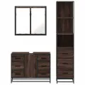 Ensemble de meubles de salle de bain 3 pcs Chêne marron
