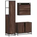 Ensemble de meubles de salle de bain 3 pcs Chêne marron