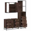Ensemble de meubles de salle de bain 3 pcs Chêne marron