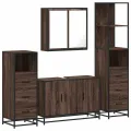 Ensemble de meubles de salle de bain 4 pcs chêne marron