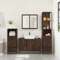 Ensemble de meubles de salle de bain 4 pcs chêne marron