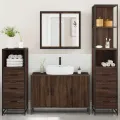 Ensemble de meubles de salle de bain 4 pcs chêne marron