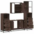 Ensemble de meubles de salle de bain 4 pcs chêne marron
