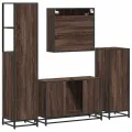 Ensemble de meubles de salle de bain 4 pcs chêne marron