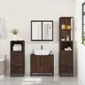 Ensemble de meubles de salle de bain 4 pcs chêne marron