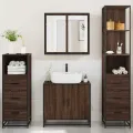 Ensemble de meubles de salle de bain 4 pcs chêne marron