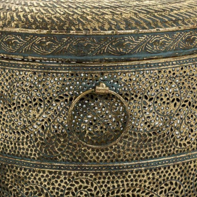 Set of decorative boxes Alexandra House Living Golden Iron 24 x 25 x 1