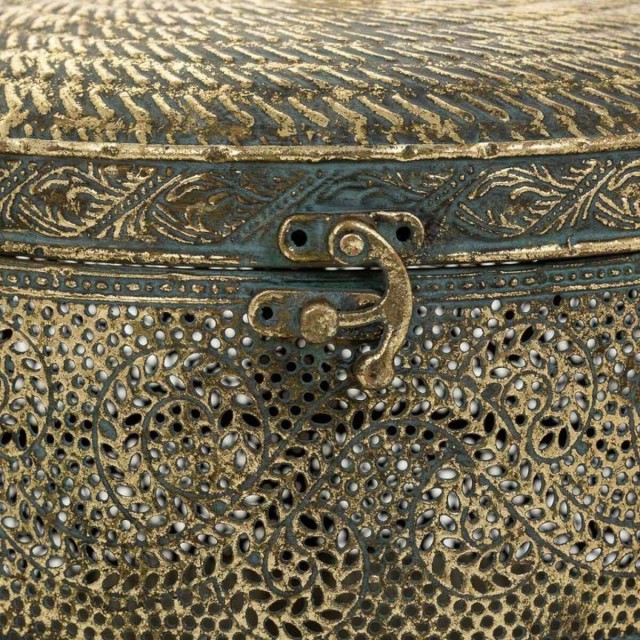 Set of decorative boxes Alexandra House Living Golden Iron 24 x 25 x 1