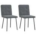 Chaises à manger lot de 2 Gris foncé Velours