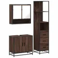Ensemble de meubles de salle de bain 3 pcs Chêne marron