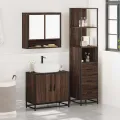 Ensemble de meubles de salle de bain 3 pcs Chêne marron