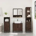 Ensemble de meubles de salle de bain 3 pcs Chêne marron