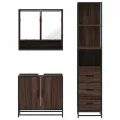 Ensemble de meubles de salle de bain 3 pcs Chêne marron