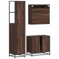 Ensemble de meubles de salle de bain 3 pcs Chêne marron