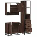 Ensemble de meubles de salle de bain 3 pcs Chêne marron