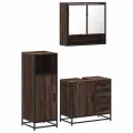 Ensemble de meubles de salle de bain 3 pcs Chêne marron