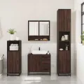 Ensemble de meubles de salle de bain 3 pcs Chêne marron