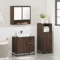 Ensemble de meubles de salle de bain 3 pcs Chêne marron