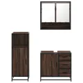 Ensemble de meubles de salle de bain 3 pcs Chêne marron