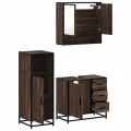 Ensemble de meubles de salle de bain 3 pcs Chêne marron