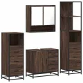Ensemble de meubles de salle de bain 4 pcs chêne marron