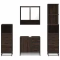 Ensemble de meubles de salle de bain 4 pcs chêne marron
