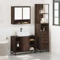 Ensemble de meubles de salle de bain 3 pcs chêne marron