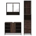 Ensemble de meubles de salle de bain 3 pcs chêne marron