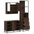 Ensemble de meubles de salle de bain 3 pcs chêne marron