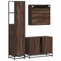 Ensemble de meubles de salle de bain 3 pcs chêne marron