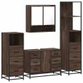 Ensemble de meubles de salle de bain 4 pcs chêne marron