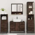 Ensemble de meubles de salle de bain 4 pcs chêne marron