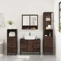 Ensemble de meubles de salle de bain 4 pcs chêne marron