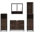 Ensemble de meubles de salle de bain 4 pcs chêne marron